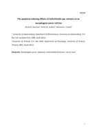 The apoptosis inducing effects of Sutherlandia spp. extracts on an oesophageal cancer cell line