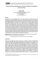 ‘Mountain top experiences’ and the Psalms of Ascents (Ps 120-134)
