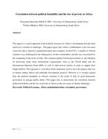 Correlation between political instability and the rise of poverty in Africa