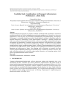 Feasibility study considerations for transport infrastructure performance : a desk study