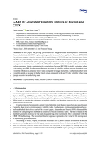 GARCH generated volatility indices of Bitcoin and CRIX