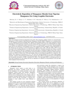 Electrolytic deposition of manganese dioxide from Nigerian manganese ore using graphite electrodes