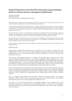 Student reflections on the pilot WIL partnership capacity building model in a human resource management qualification