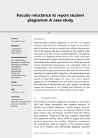 Faculty reluctance to report student plagiarism : a case study