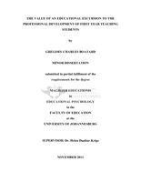 The value of an educational excursion to the professional development of first year teaching students