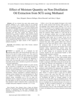Effect of moisture quantity on non-distillation oil extraction from SCG using methanol