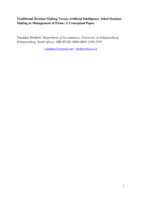 Traditional decision making versus artificial intelligence aided decision making in management of firms : A narrative overview