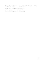Voting preferences of protesters and nonprotesters in three South African Elections (2014–2019) : revisiting the ‘ballot and the brick’
