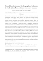 Trade liberalisation and the geography of industries in South Africa : fresh evidence from a new measure
