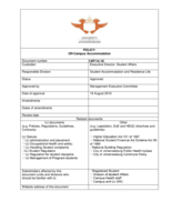 Student off campus accommodation policy