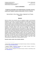 Exploring strengths and weaknesses of growth among small and medium-sized construction firms in Ghana