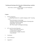 Teaching and learning at the University of Johannesburg: a position paper