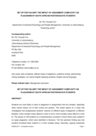Set up for failure? the impact of assignment complexity on plagiarism by South African postgraduate students