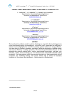 Towards energy management during the machining of titanium alloys