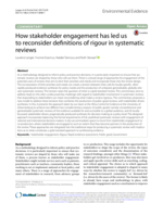 How stakeholder engagement has led us to reconsider definitions of rigour in systematic reviews