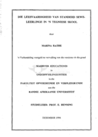 Die leesvaardigheid van standerd sewe-leerlinge in 'n tegniese skool