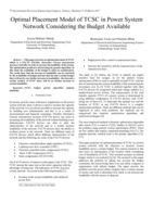 Optimal placement model of TCSC in power system network considering the budget available