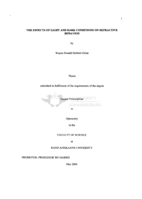 The effects of light and dark conditions on refractive behavior