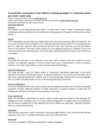 A quantitative examination of two different teaching paradigms in a Germiston based pre‐school : a pilot study