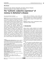 The “authentic subjective experience” of memory in Alzheimer’s disease