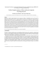 Carbon footprint analysis of fibre reinforced composite recycling processes