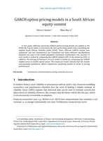 GARCH option pricing models in a South African
