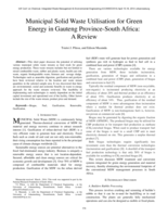 Municipal solid waste utilisation for green energy in Gauteng province - South Africa : a review
