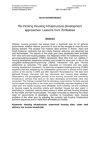 Re-thinking housing infrastructure development approaches : lessons from Zimbabwe