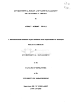 Environmental impact and waste management of used tyres in the RSA