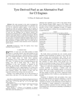 Tyre derived fuel as an alternative fuel for CI engines