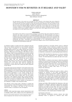 Hofstede's VSN-94 revisited: is it reliable and valid?