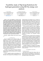Feasibility study of Mg scrap hydrolysis for hydrogen generation using HCl by energy cost analysis