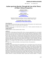 Autism spectrum disorder through the lens of the Theory of Mind : African perspectives