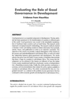 Evaluating the role of good governance in development