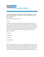 Low-level laser therapy for diabetic foot wound healing (Wound care)