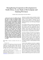 Strengthening cooperatives development in South Africa : a case study of the Limpopo and Gauteng Provinces