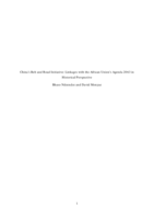 China’s belt and road initiative: linkages with the African Union’s agenda 2063 in historical perspective