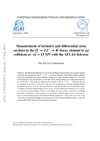 Measurement of inclusive and differential cross sections in the  H → ZZ∗ → 4l decay channel in pp collisions at √s = 13 TeV with the ATLAS detector
