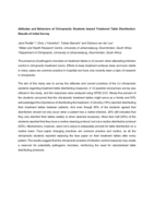 Attitudes and behaviors of chiropractic students toward treatment table disinfection : results of initial survey