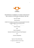 The reporting of adherence to ethics in research in the SA Journal of Industrial Psychology : 2001–2010