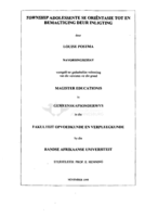 Township adolessente se oriëntasie tot en bemagtiging deur inligting