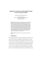 Digitalisation, productivity, and measurability of digital economy : evidence from BRICS
