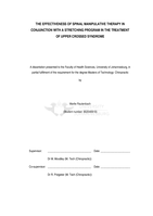 The effectiveness of spinal manipulative therapy in conjunction with a stretching program in the treatment of upper crossed syndrome