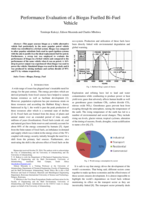 Performance evaluation of a biogas fuelled bi-fuel vehicle