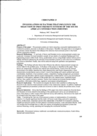 Investigation of  factors that influence the selection of procurement systems of the South African construction industry