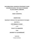 Exploring rural household strategies to keep children in school : the case of Nyamande village, Murewa, Zimbabwe