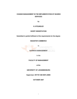 Change management in the implementation of shared services
