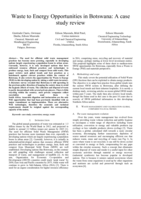 Waste to energy opportunities in Botswana : a case study review