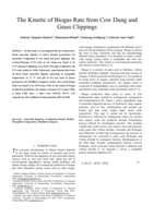 The kinetic of biogas rate from cow dung and grass clippings