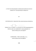 A study on strategies to enhance participation in community development projects